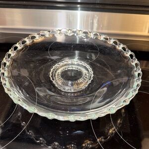 Vintage Candlewick Serving Platter. Footed.